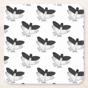 Hand Silhouette Eagle Vierkante Kartonnen Onderzetter