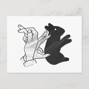 Hand Silhouette Rabbit Briefkaart