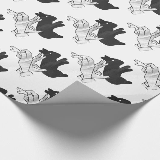 Hand Silhouette Rabbit Cadeaupapier (Hoek)