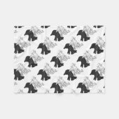 Hand Silhouette Rabbit Fleece Deken (Voorkant (Horizontaal))