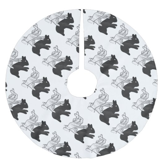Hand Silhouette Rabbit Kerstboom Rok (Voorkant)