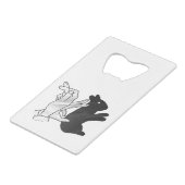 Hand Silhouette Rabbit Kredietkaart Flessenopener (Achterkant Gekanteld)
