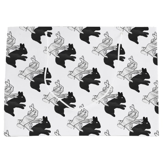 Hand Silhouette Rabbit Large Cadeautasje (Voorkant)