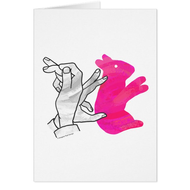 Hand Silhouette Rabbit roze (Voorkant)