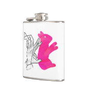 Hand Silhouette Rabbit roze Heupfles (Links)
