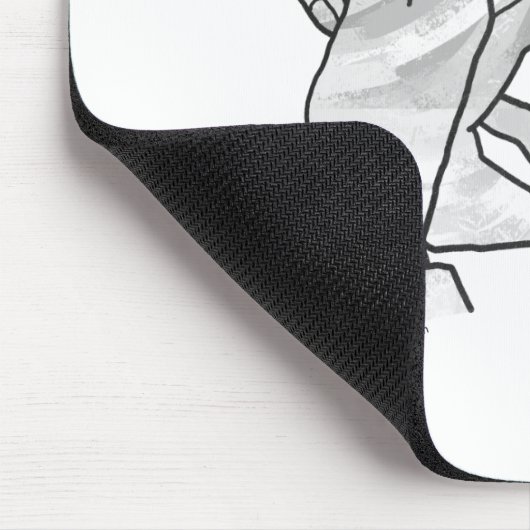 Hand Silhouette Rabbit roze Muismat (Hoek)