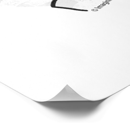 Hand Silhouette Rabbit roze Poster (Hoek)