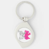 Hand Silhouette Rabbit roze Sleutelhanger (Voorkant)