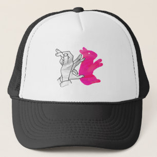 Hand Silhouette Rabbit roze Trucker Pet