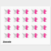 Hand Silhouette Rabbit roze Vierkante Sticker (Vel)