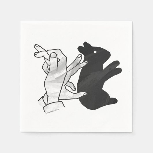 Hand Silhouette Rabbit Servetten (Voorkant)