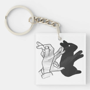Hand Silhouette Rabbit Sleutelhanger