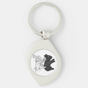 Hand Silhouette Rabbit Sleutelhanger