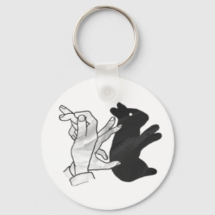 Hand Silhouette Rabbit Sleutelhanger