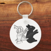 Hand Silhouette Rabbit Sleutelhanger (Voorkant)
