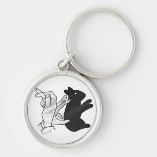 Hand Silhouette Rabbit Sleutelhanger