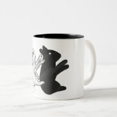 Hand Silhouette Rabbit Tweekleurige Koffiemok (Voorkant rechts)
