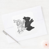 Hand Silhouette Rabbit Vierkante Sticker (Envelop)