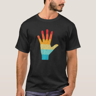 Hand Silhouette Retro  Style 70s Distre van 80s T-shirt