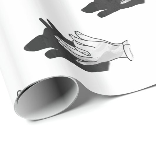 Hand Silhouette Wolf Cadeaupapier (Rol Hoek)