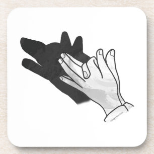 Hand Silhouette Wolf Drankjes Onderzetter
