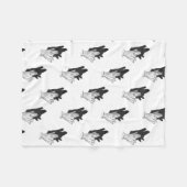 Hand Silhouette Wolf Fleece Deken (Voorkant (Horizontaal))