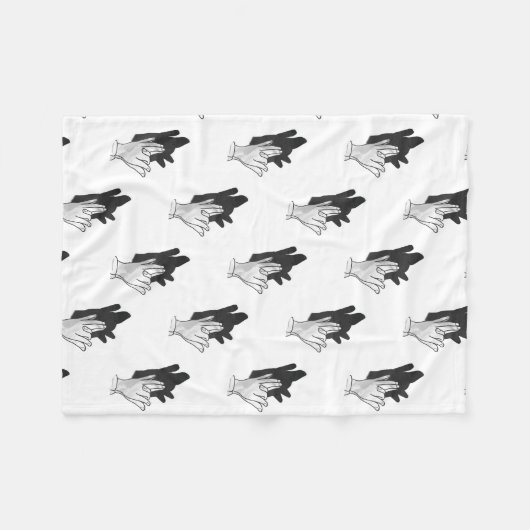 Hand Silhouette Wolf Fleece Deken (Voorkant (Horizontaal))