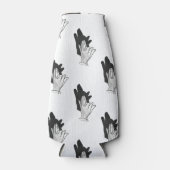 Hand Silhouette Wolf Flesjeskoeler (Voorkant)