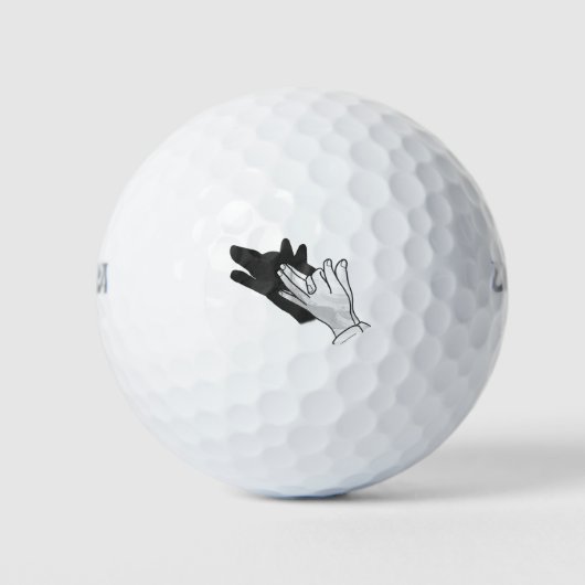 Hand Silhouette Wolf Golfballen (Voorkant)