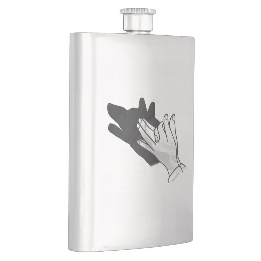 Hand Silhouette Wolf Heupfles (Rechts)