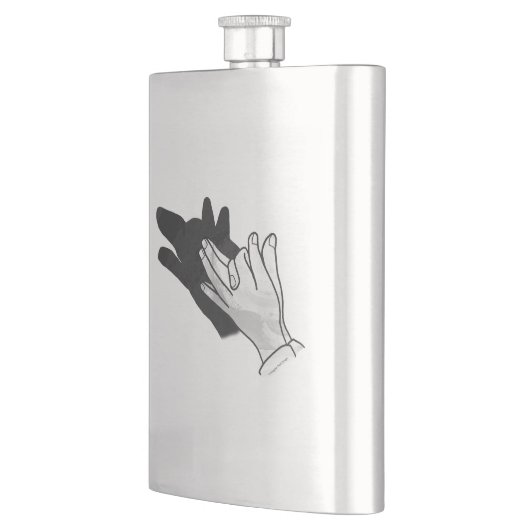 Hand Silhouette Wolf Heupfles (Links)