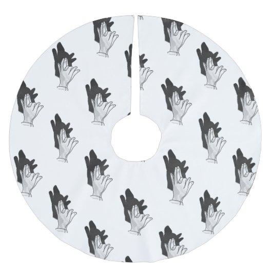 Hand Silhouette Wolf Kerstboom Rok (Voorkant)
