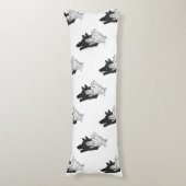 Hand Silhouette Wolf Lichaamskussen (Voorkant Verticaal)