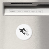 Hand Silhouette Wolf Magneet (Insitu (Vaatwasser))