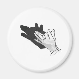 Hand Silhouette Wolf Magneet