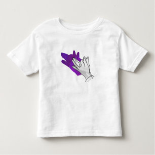Hand Silhouette Wolf Paars Kinder Shirts