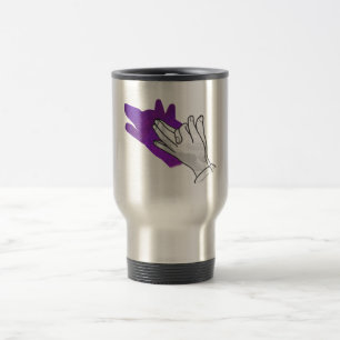 Hand Silhouette Wolf Paars Reisbeker
