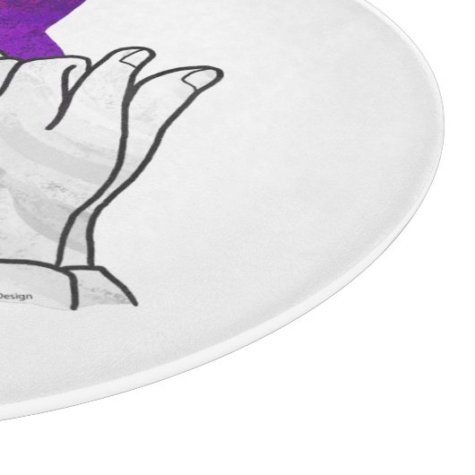 Hand Silhouette Wolf Paars Snijplank (Hoek)