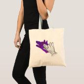Hand Silhouette Wolf Paars Tote Bag (Voorkant (product))