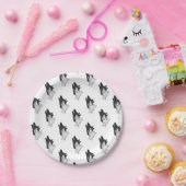 Hand Silhouette Wolf Papieren Bordje (Feest)