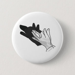 Hand Silhouette Wolf Ronde Button 5,7 Cm