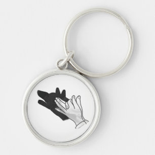 Hand Silhouette Wolf Sleutelhanger
