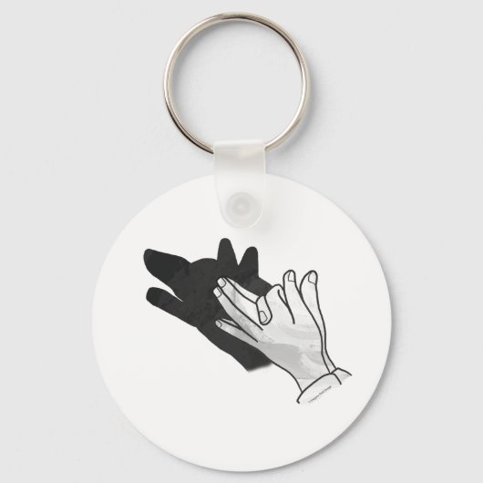 Hand Silhouette Wolf Sleutelhanger (Voorkant)