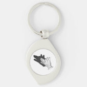 Hand Silhouette Wolf Sleutelhanger (Voorkant)