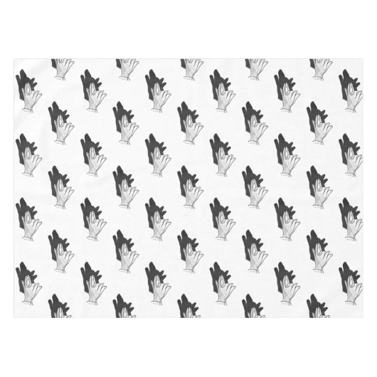Hand Silhouette Wolf Tafelkleed (Voorkant (Horizontaal))