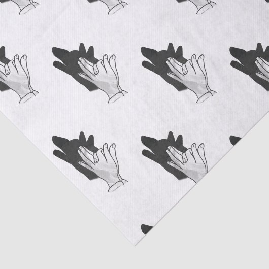 Hand Silhouette Wolf Tissuepapier (Detail)