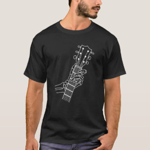 Hand Skelet Speelt Akoestische Rock Op Zijn Gitaar T-shirt