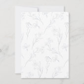 Hand Sketched Delicate Floral Dusty Blue Wedding Kaart (Achterkant)