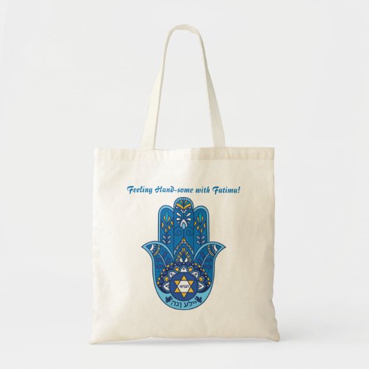 Hand-some Hamsa Tas - aangepaste tekst (Voorkant)
