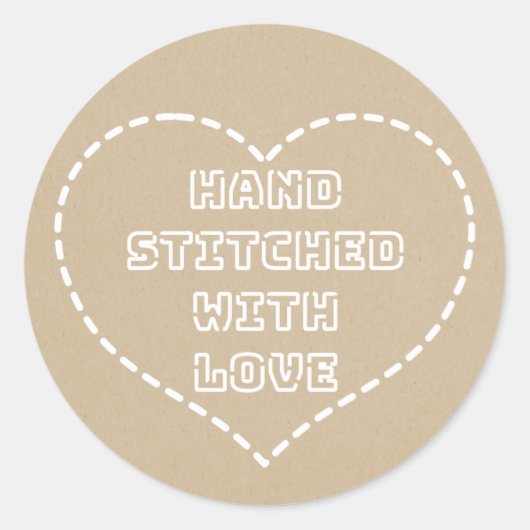 Hand Stitched Ronde Sticker (Voorkant)